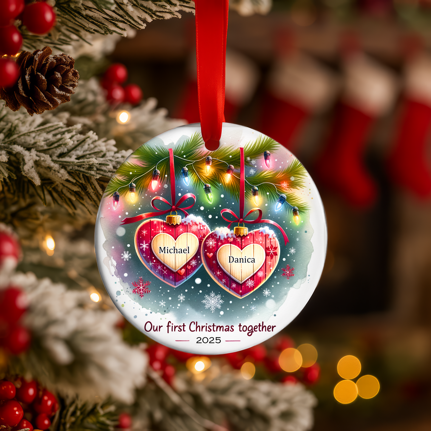 First Christmas Together Ornament Personalized Couples Keepsake