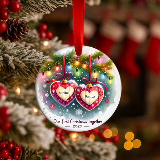 🎄 First Christmas Together Ornament Personalized Couples Keepsake 🎄