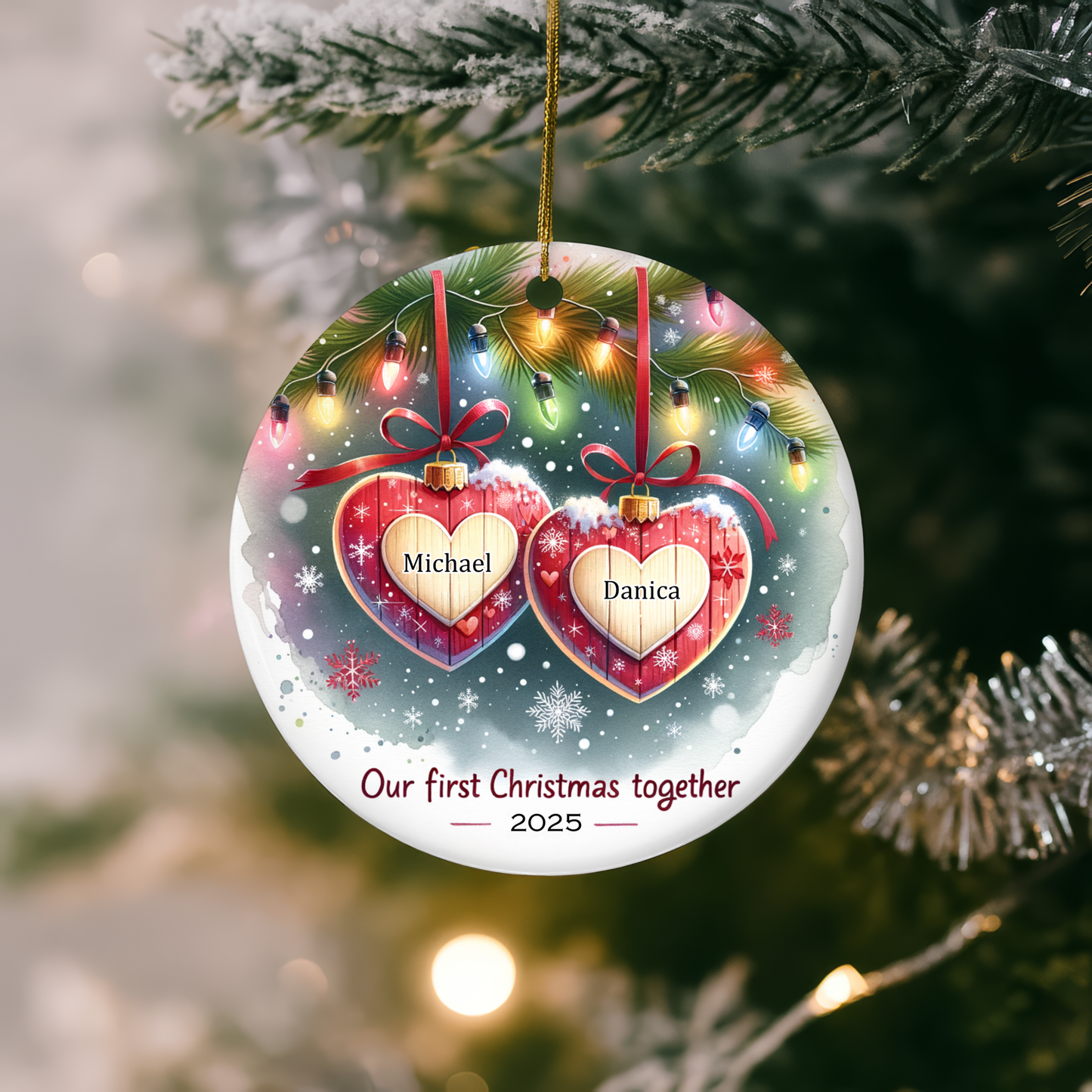 First Christmas Together Ornament Personalized Couples Keepsake