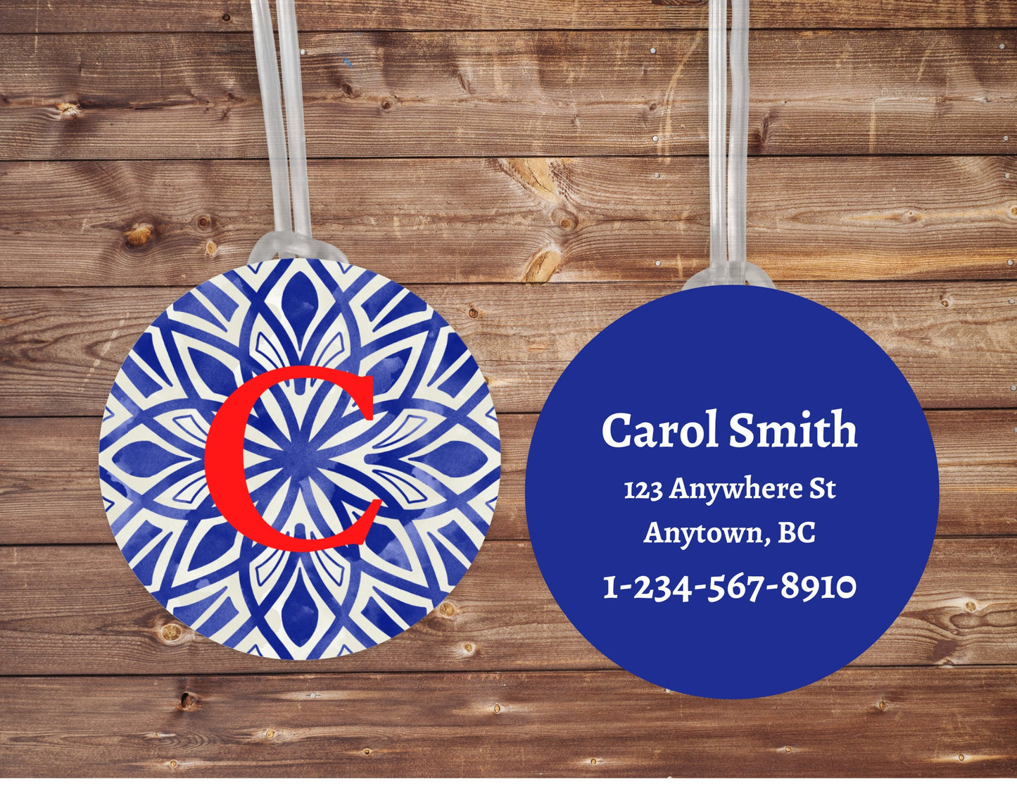 Personalized Mosaic Monogram Initial Luggage Bag Diaper tag