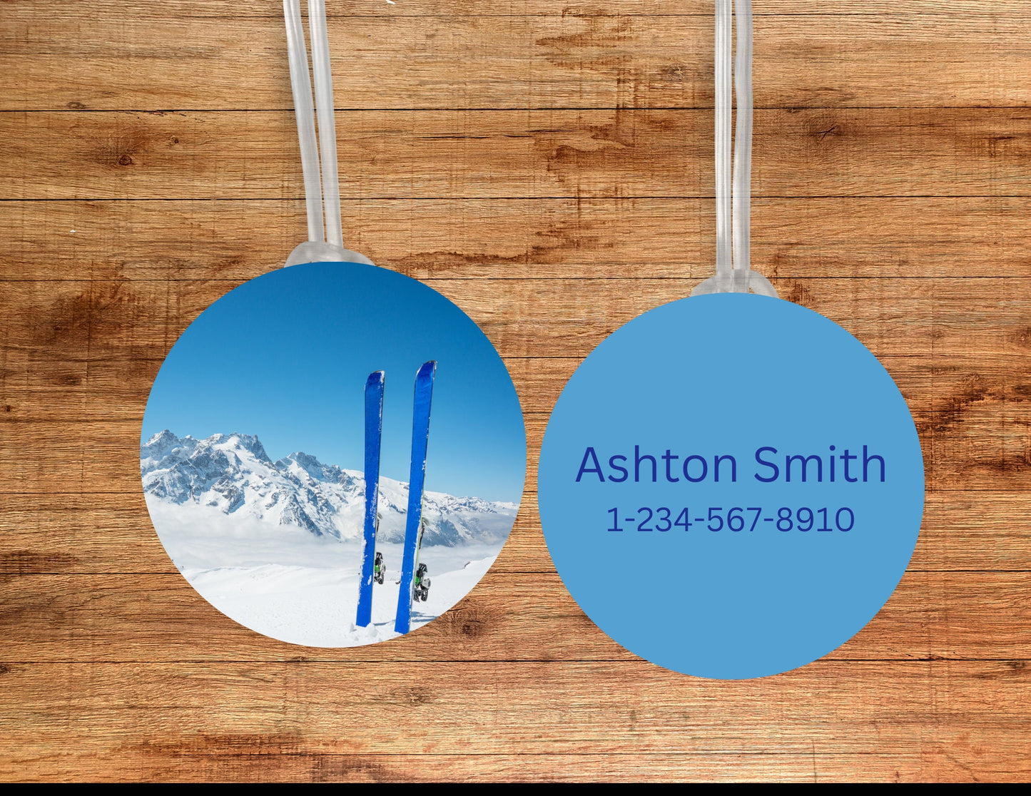 Personalized Ski luggage bag skibag ID tag