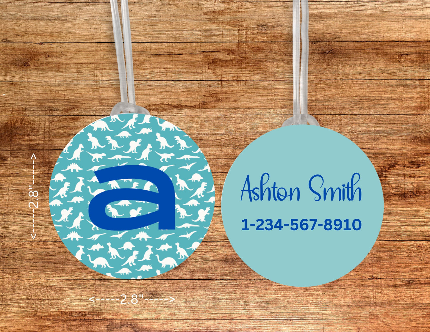 Dinosaur Initial Luggage Bag ID tag
